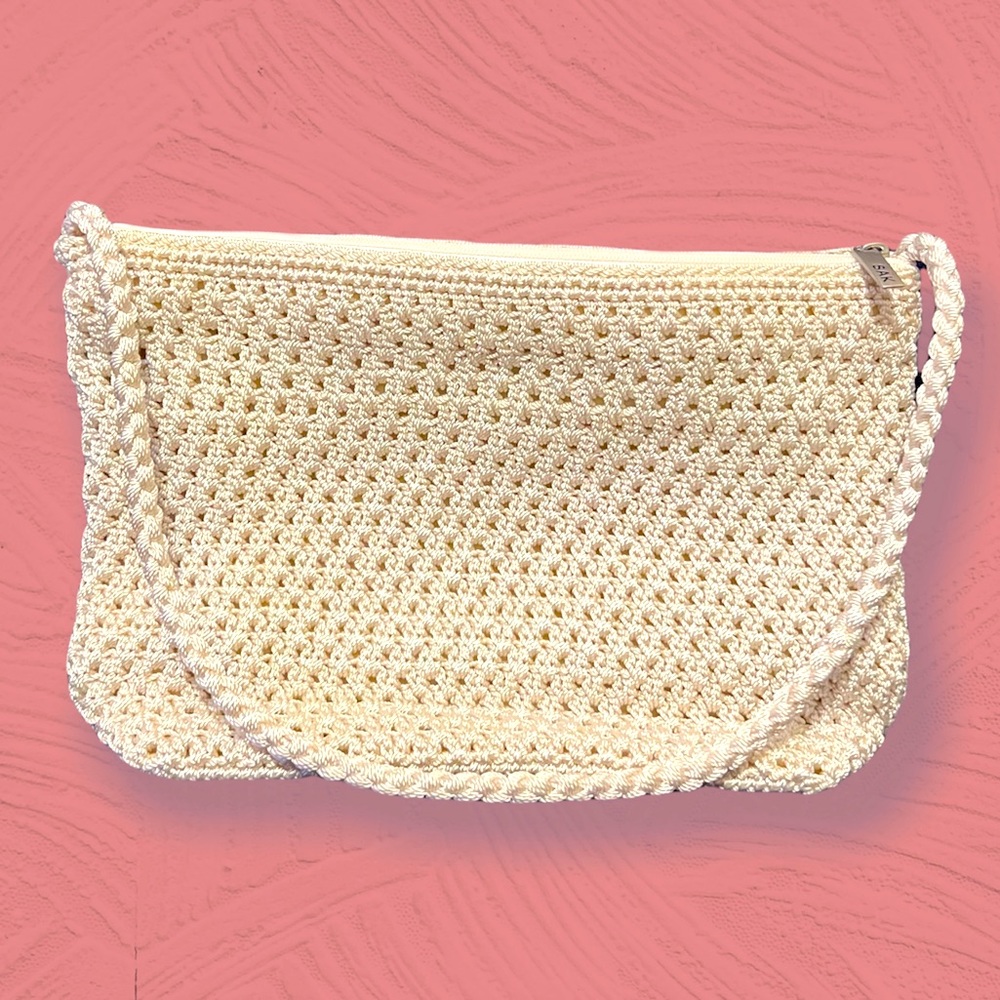 The Sak Cream Color Crochet Hand Bag Purse